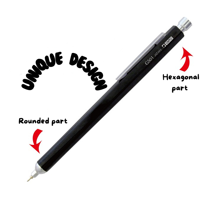 OHTO JAPAN GS01 Ballpoint Pen - 0.7mm - Black Ink - Black Body