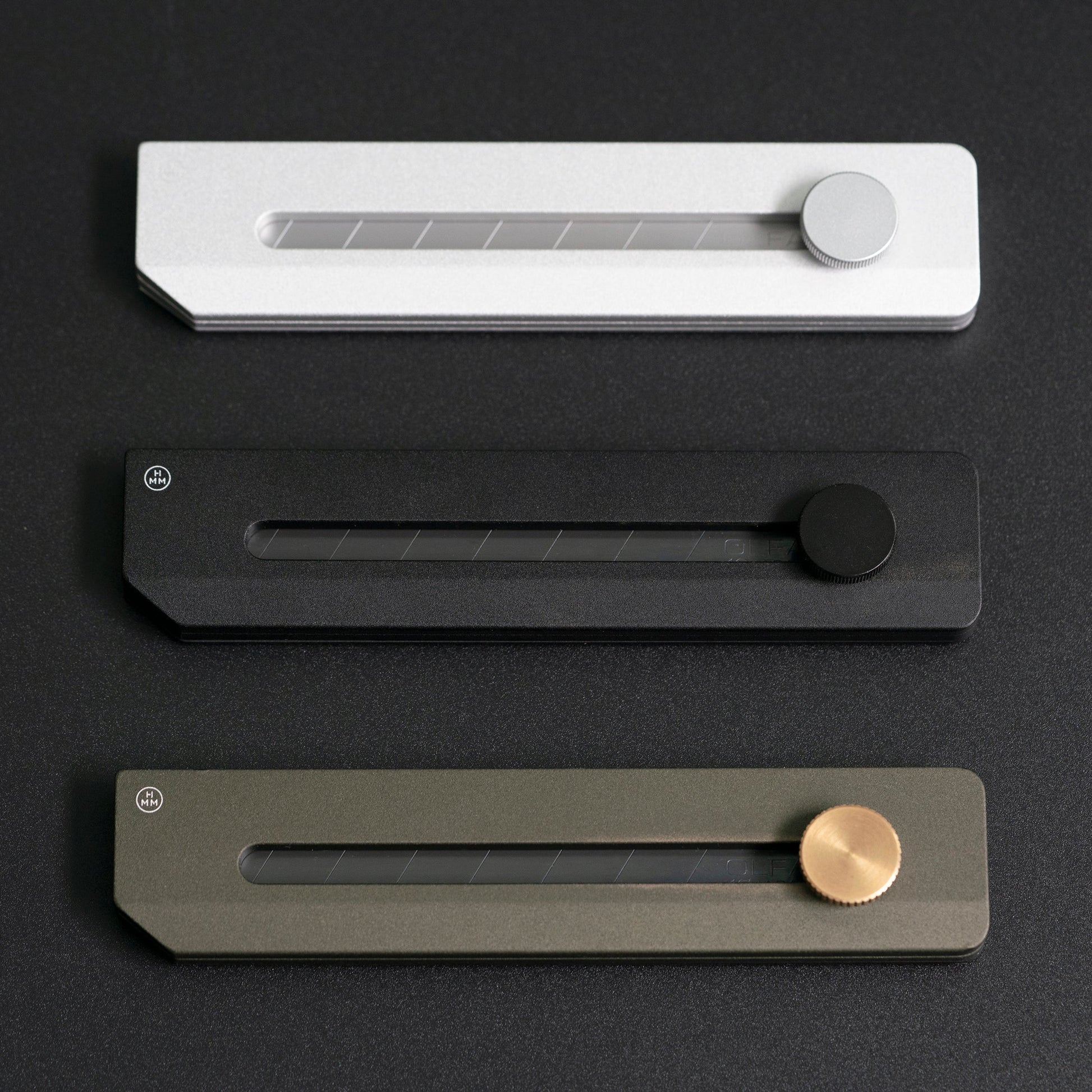 HMM EDC Utility Knife Black/Army/Silver with OLFA Blade