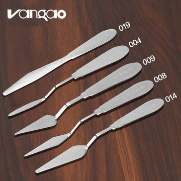 VANGAO Flexible All-Steel Palette Knives, 5-Piece Mixed-Size Set Set A