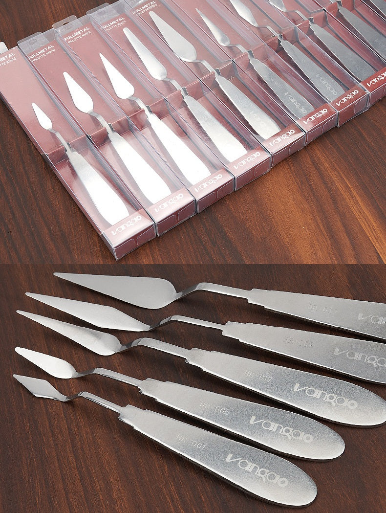VANGAO Flexible All-Steel Palette Knives, 4-Piece Mixed-Size Set