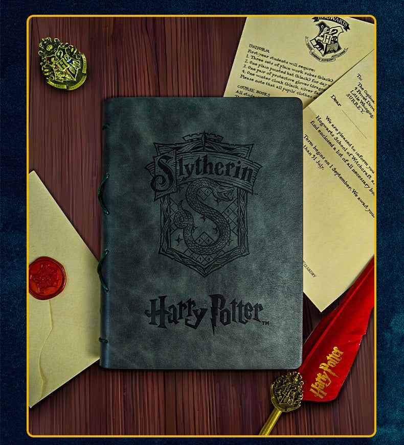 Vintage Harry Potter Inspired Notebook – PU Leather A5 Slytherin