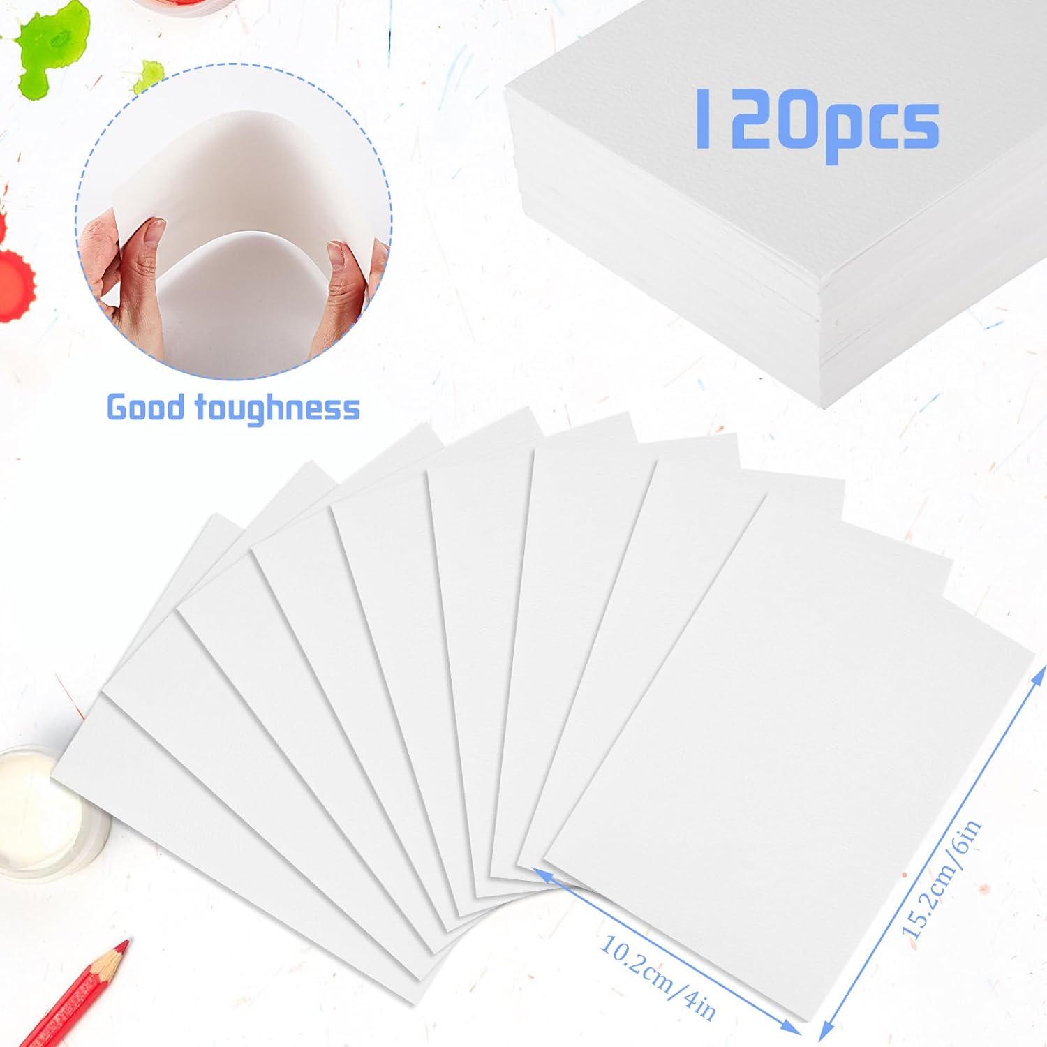 120 Sheets Watercolor Paper Bulk (4 x 6 Inch)