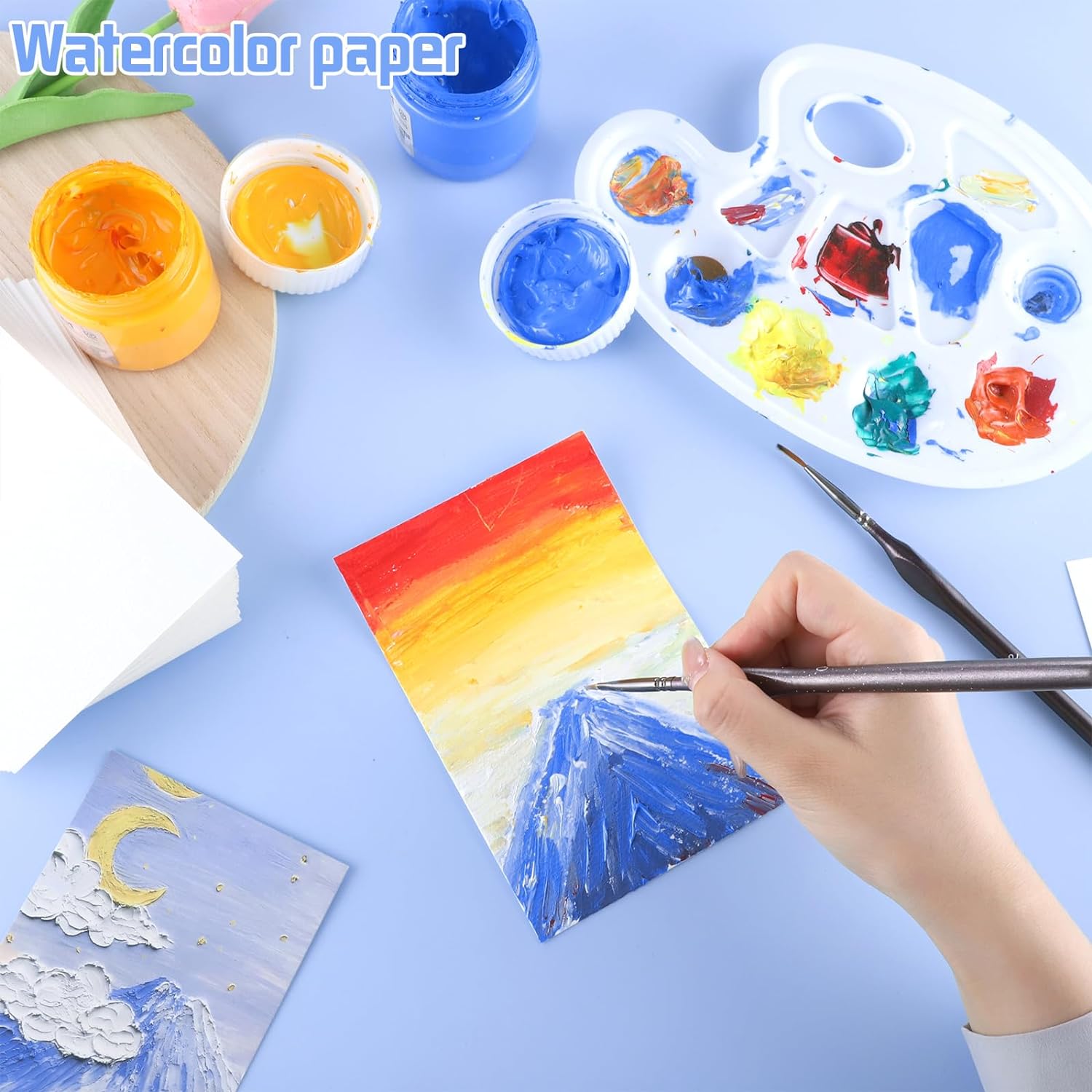 120 Sheets Watercolor Paper Bulk (5 x 7 Inch)