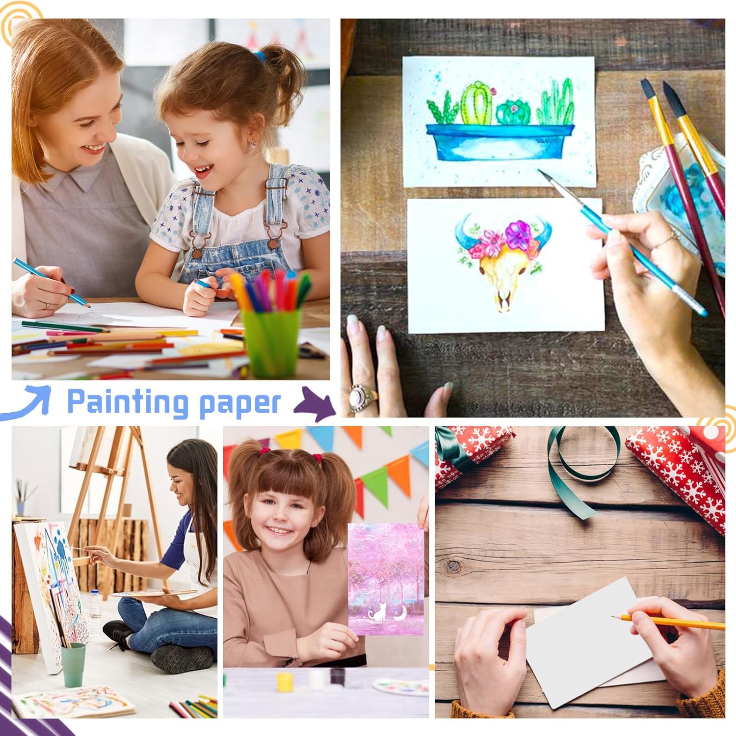 120 Sheets Watercolor Paper Bulk (5 x 7 Inch)