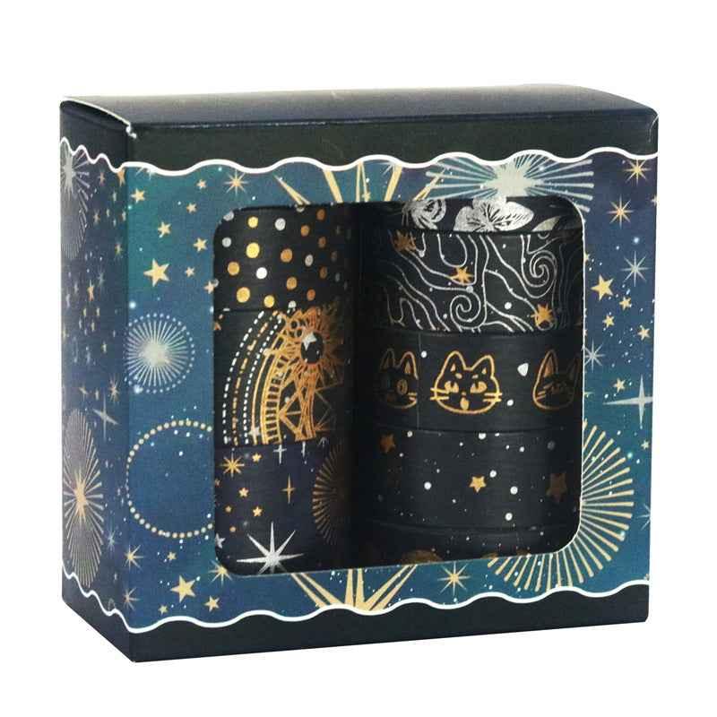 9 Rolls Dark Night Foil Washi Tape Set