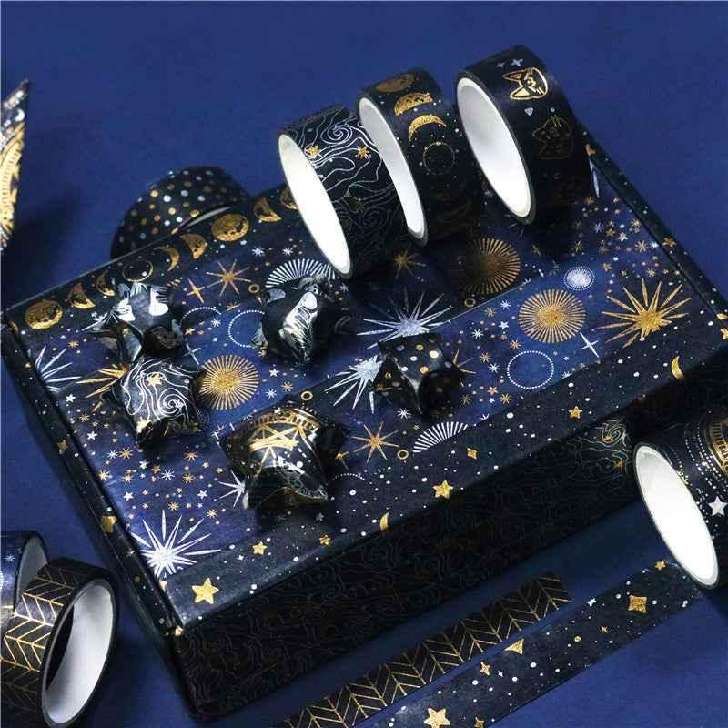 9 Rolls Dark Night Foil Washi Tape Set
