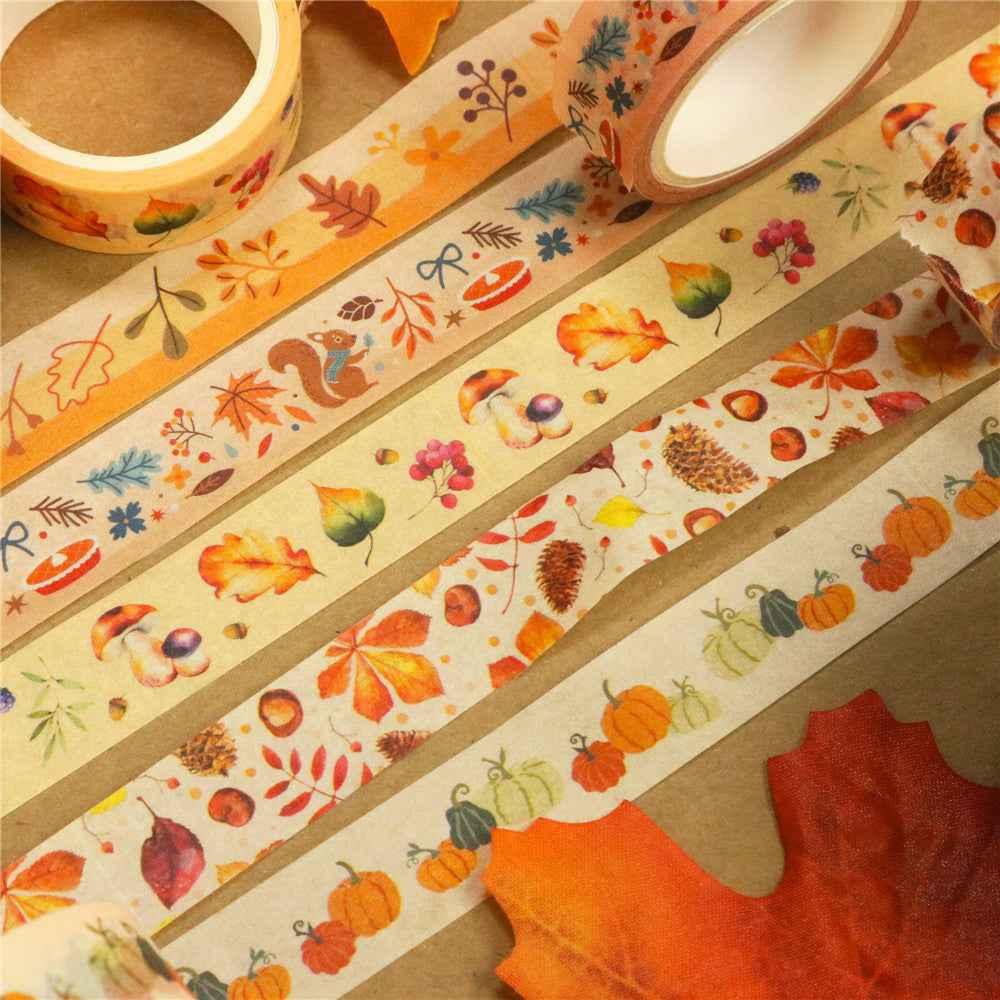 Autumn Day Washi Tape Set 10 Rolls 15mm x 5m