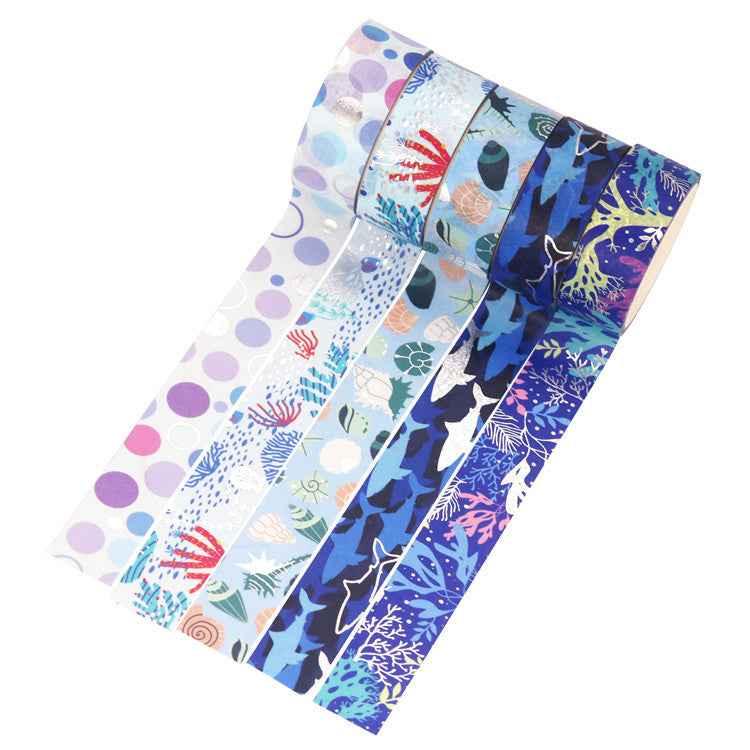 10 Rolls Blue Ocean Washi Tape Set 15mm x 4m