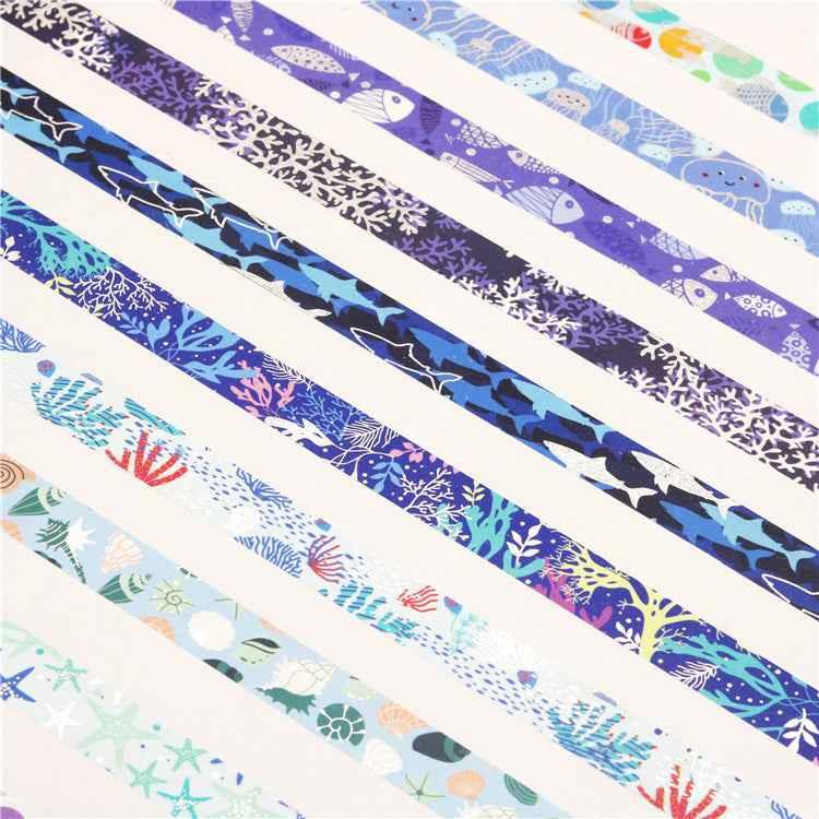 10 Rolls Blue Ocean Washi Tape Set 15mm x 4m