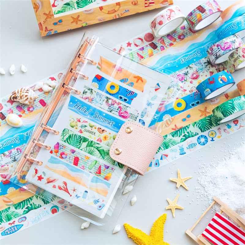 10 Rolls Hello Summer Washi Tape Set 15mm x 5m