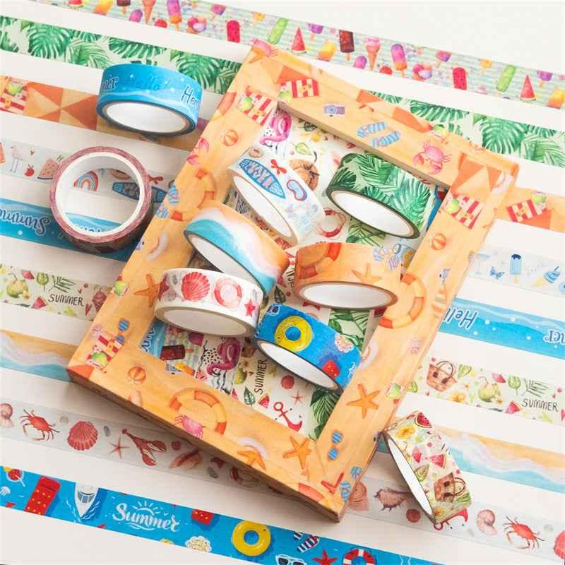 10 Rolls Hello Summer Washi Tape Set 15mm x 5m