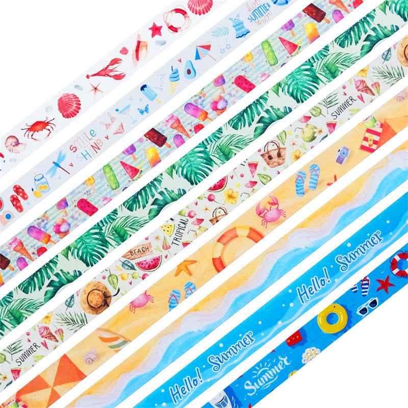 10 Rolls Hello Summer Washi Tape Set 15mm x 5m