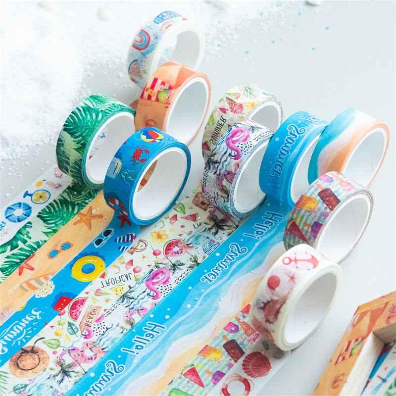 10 Rolls Hello Summer Washi Tape Set 15mm x 5m