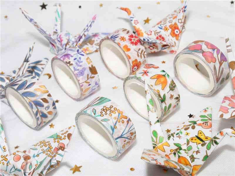 Bloodming Floral Gold Washi Tape Set 18 Rolls