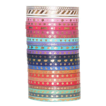 24 Rolls Skinny Washi Tape Set Slim 3mm x 5m