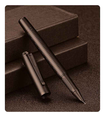 Wing Sung 9372 Dragon Scale Fountain Pen | Metal Body Black