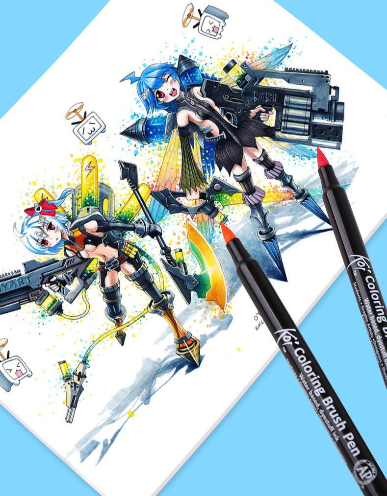 SAKURA Koi Colouring Brush Pen Set 48 Color Pens