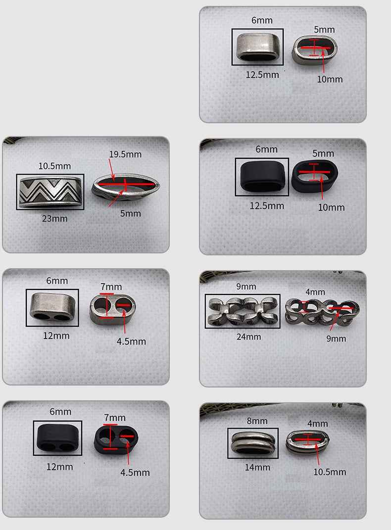 Zinc alloy lanyard cord locks and clips, silver and black, assorted zigzag and plain styles
