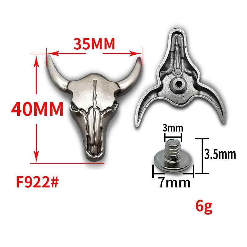 Bullhead screw buckles in silver and bronze, 20-pack set
