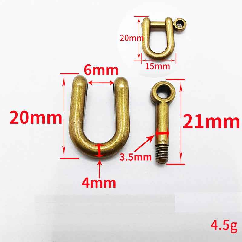 Goldfarbener Mini D-Ring mit Stift, Maße ca. 20×6mm, 21mm