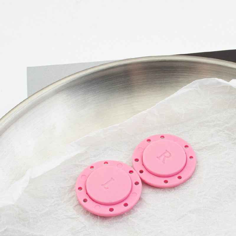 Runde pinke Magnet-Kunststoffknöpfe mit Löchern, 2er Paar für Mantel & Cardigan
