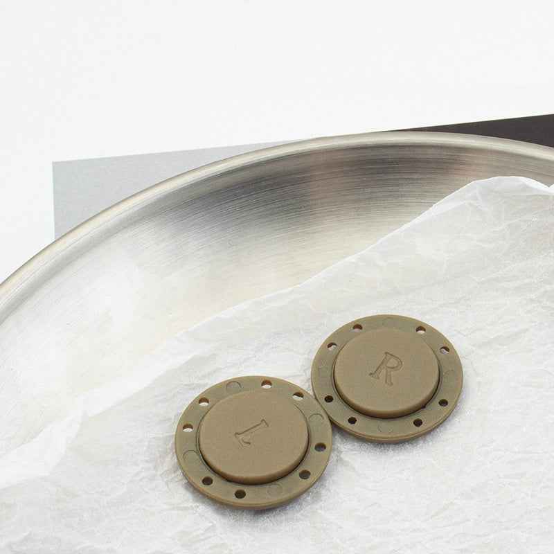 Runde magnetische Acrylknöpfe, Beige/Bronze, 2er-Set mit Lochrand (für Mantel/Cardigan)