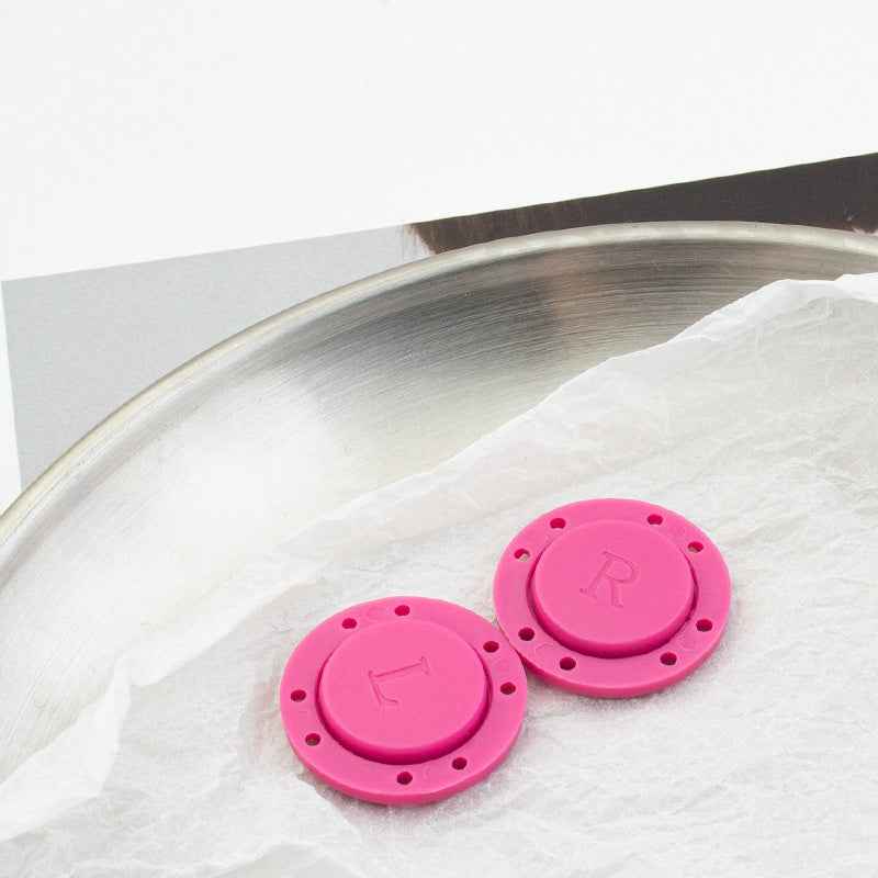 Runde magnetische Acrylknöpfe, Pink, 2er-Set mit Lochrand (für Trenchcoat/Cardigan)