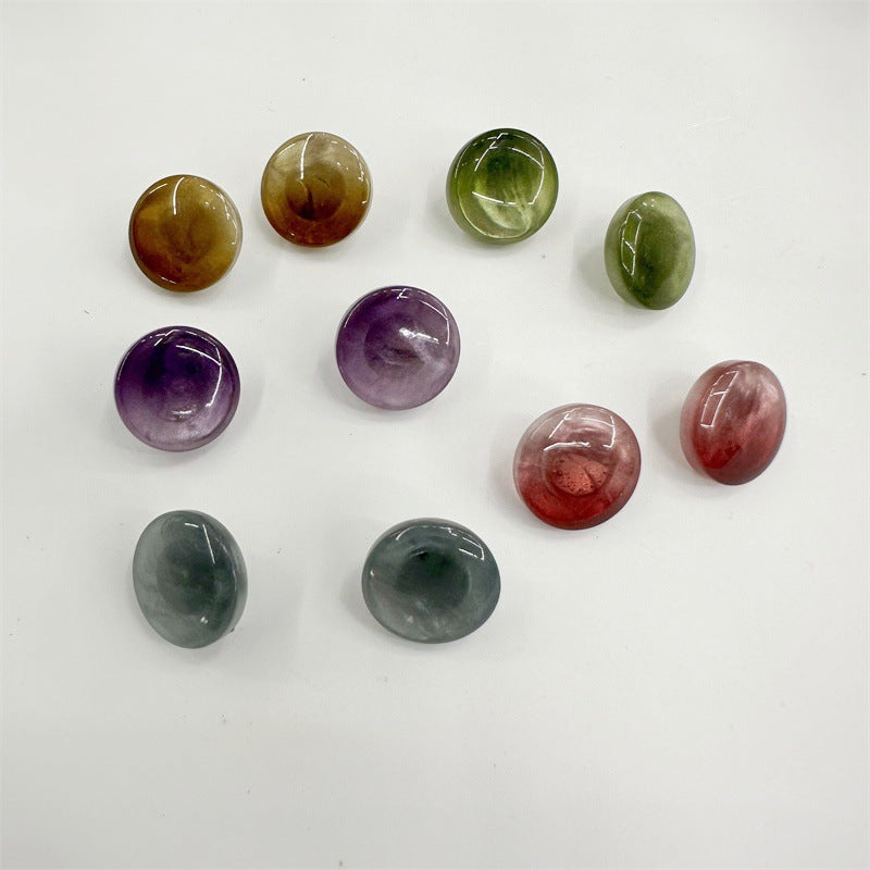 Round resin shank buttons, mixed colors assortment, 11.5mm