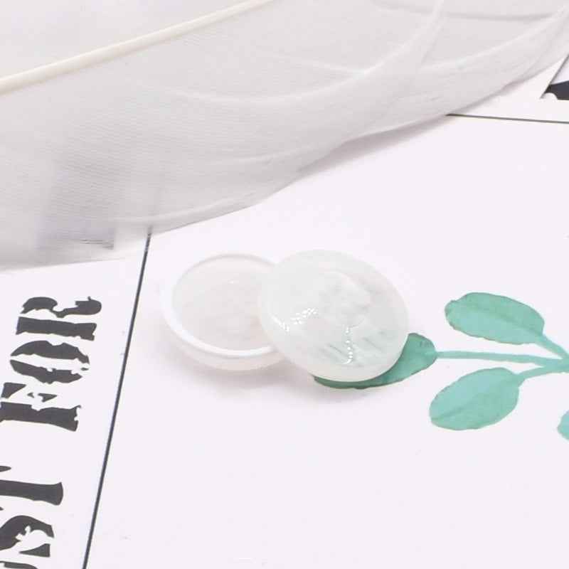 Set of round 4-hole resin coat buttons with pearl-look edges, mixed dark and pastel colors