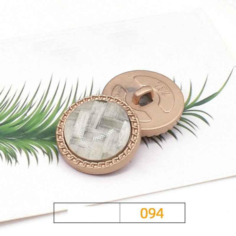 Knopf-Set 18/23/25 mm, Farbe 93: rund, gewebtes Cover mit braunem Rand