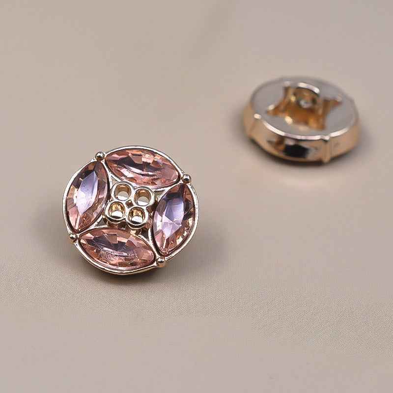 Boutons à tige strass bleus, 12,5-18 mm, lot de 10
