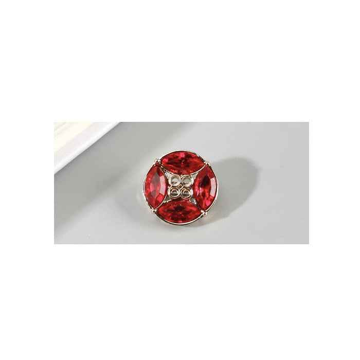 Boutons à tige strass rouges, 12,5-18 mm, lot de 10