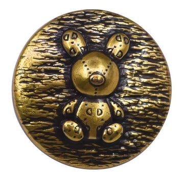 Gold round rabbit embossed metal shank buttons, vintage style