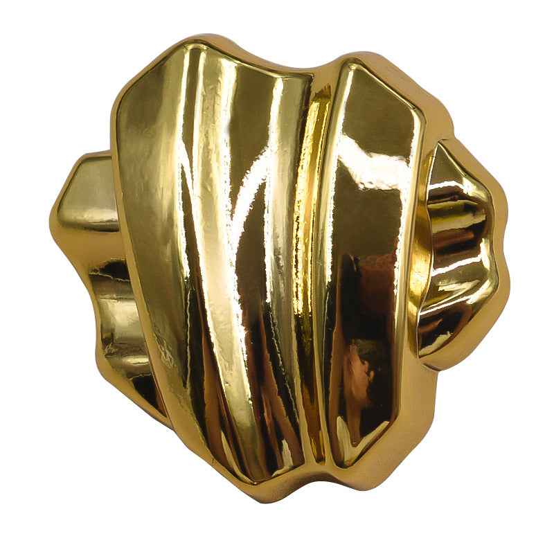 18mm Tea-Gold Metal Dome Shank Button, shiny ridged face