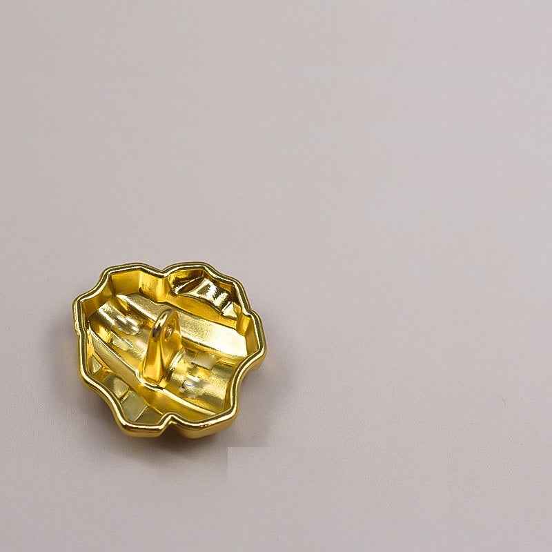 18mm Tea-Gold Metal Dome Shank Button, shiny ridged face