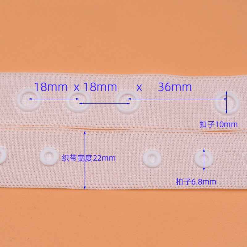 Snap fastener tape size marked: 18mm x 18mm x 36mm, snap spacing shown