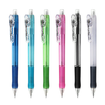ZEBRA Tapliclip Mechanical Pencil 0.5mm | Retractable Tip | Soft Grip | Set of 6