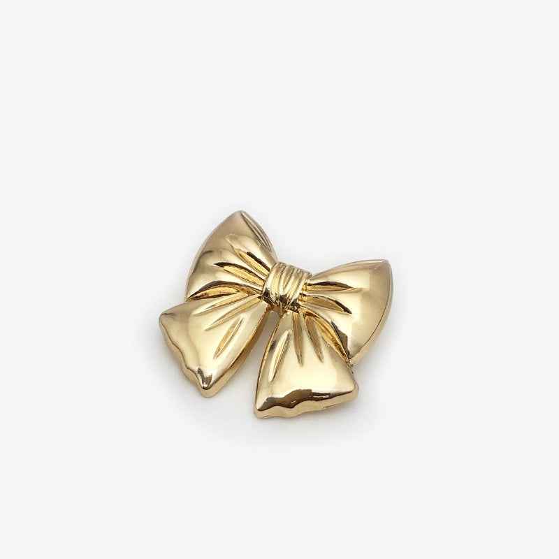 Vintage goldener 3D Schleifenknopf für Kleider, zweilagig, mit Öse