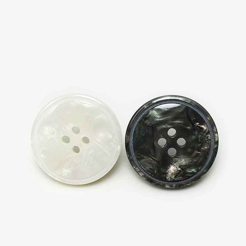 Runde 4-Loch Marmor-Resin-Knöpfe: weißer und schwarzer Knopf mit 4 Löchern