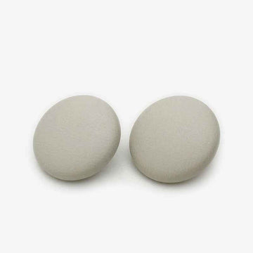 Beige suede-effect metal shank buttons, 17.5mm, pair of round buttons.