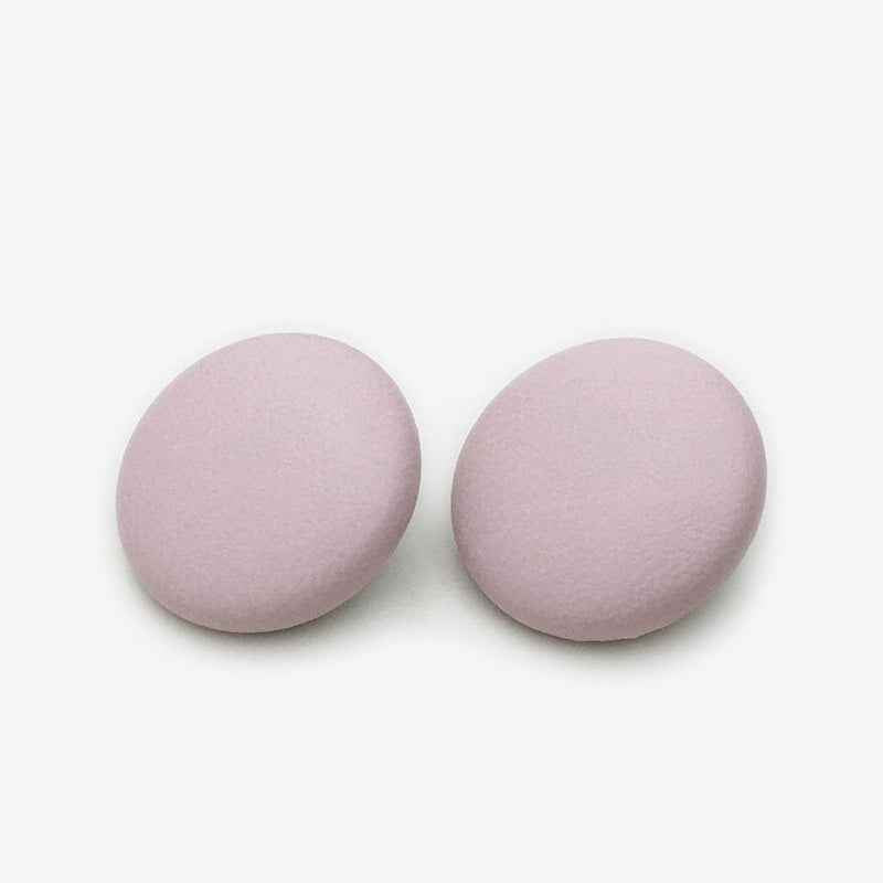 Pink suede-effect metal shank buttons, 17.5mm, pair of round buttons.