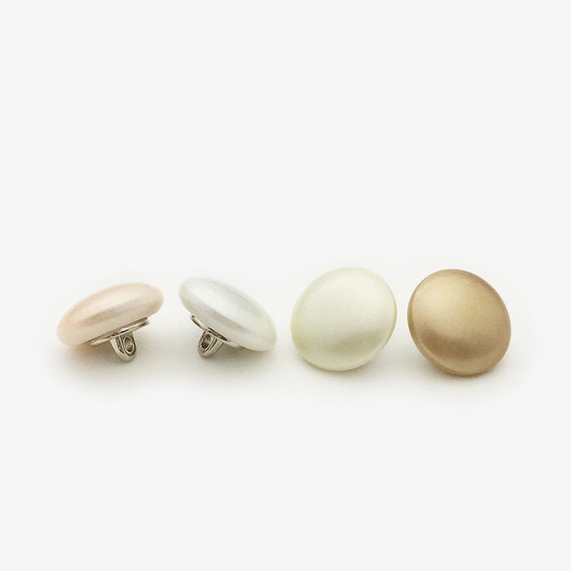 Assorted pearl sew-on buttons, mixed colors shown: white, pink, coffee, yellow