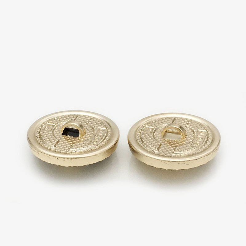 Bee coat button back, gold-tone metal base with loop holes and textured detailing