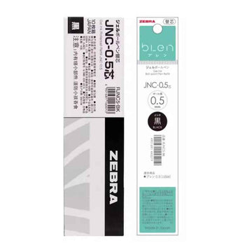 Zebra Blen JNC-0.5 Gel Pen Refill – 0.5mm - Black/Red/Blue - 10 Pack 10 Black