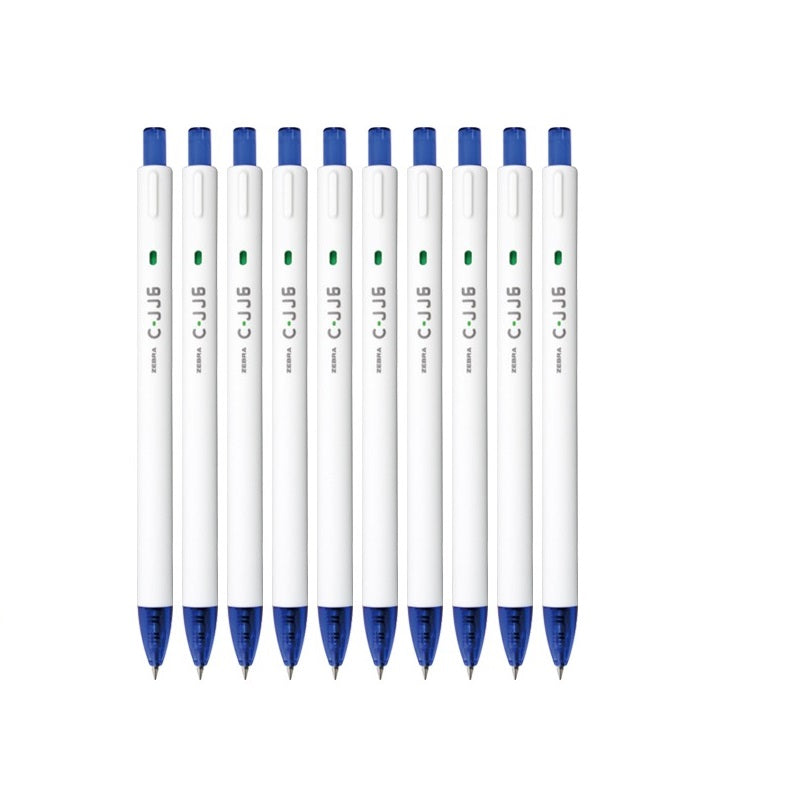 Zebra C-JJ6 Click Gel Pen Set - 0.5mm Black/Red/Blue Ink (10-Pack) Blue
