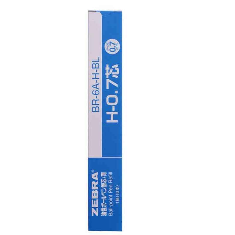 Zebra H-0.7 Ballpoint Pen Refill - 0.7 mm - Black/Blue/Red - 10 Pack Blue