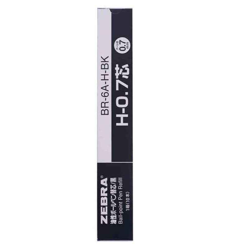 Zebra H-0.7 Ballpoint Pen Refill - 0.7 mm - Black/Blue/Red - 10 Pack Black