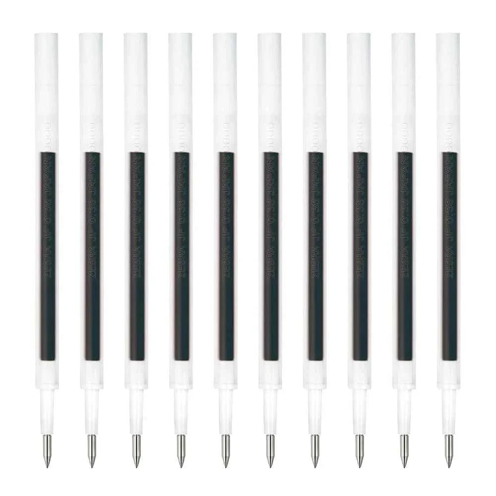 Zebra JF-0.38 Sarasa Gel Pen Refill 0.38mm Black Ink 10 Pack