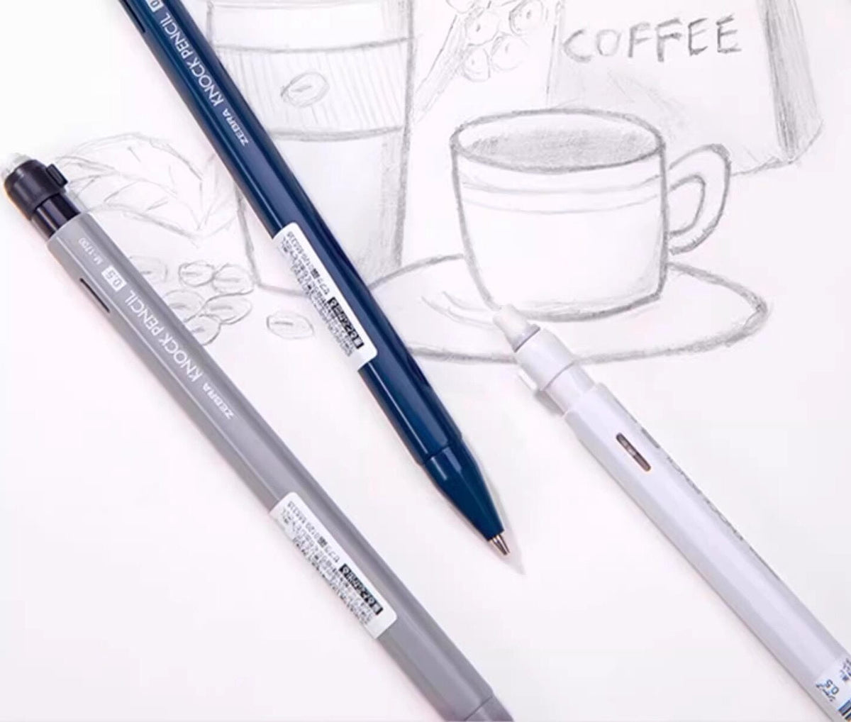Zebra KNOCK Shake Mechanical Pencil 0.5mm | Classic Colors | Low Center of Gravity | Includes 12 Lead Refills