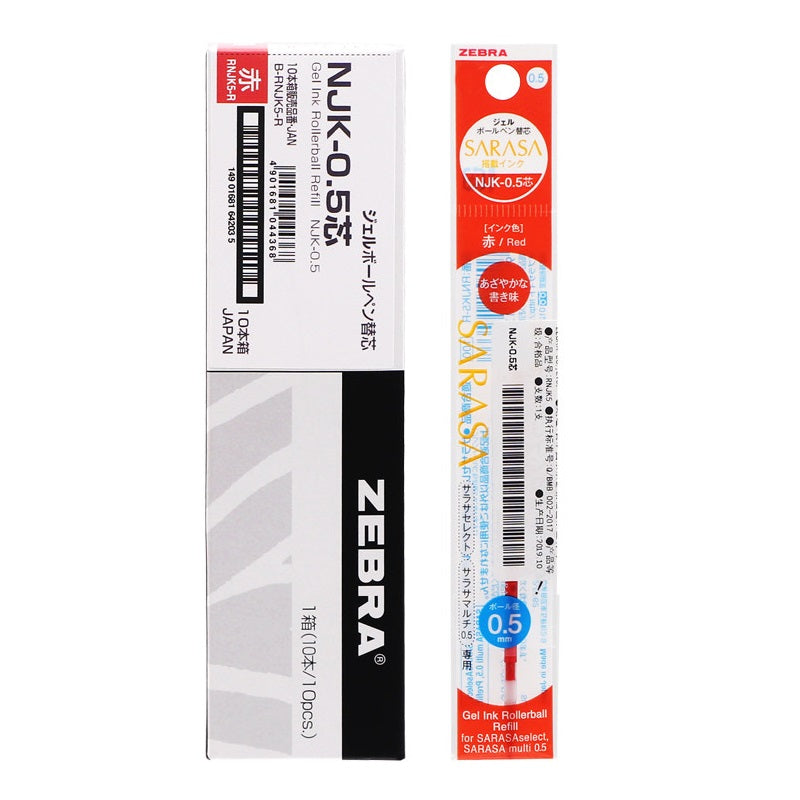 Zebra NJK-0.5 Sarasa Gel Multi Pen Refill 0.5mm 10 Pack Red
